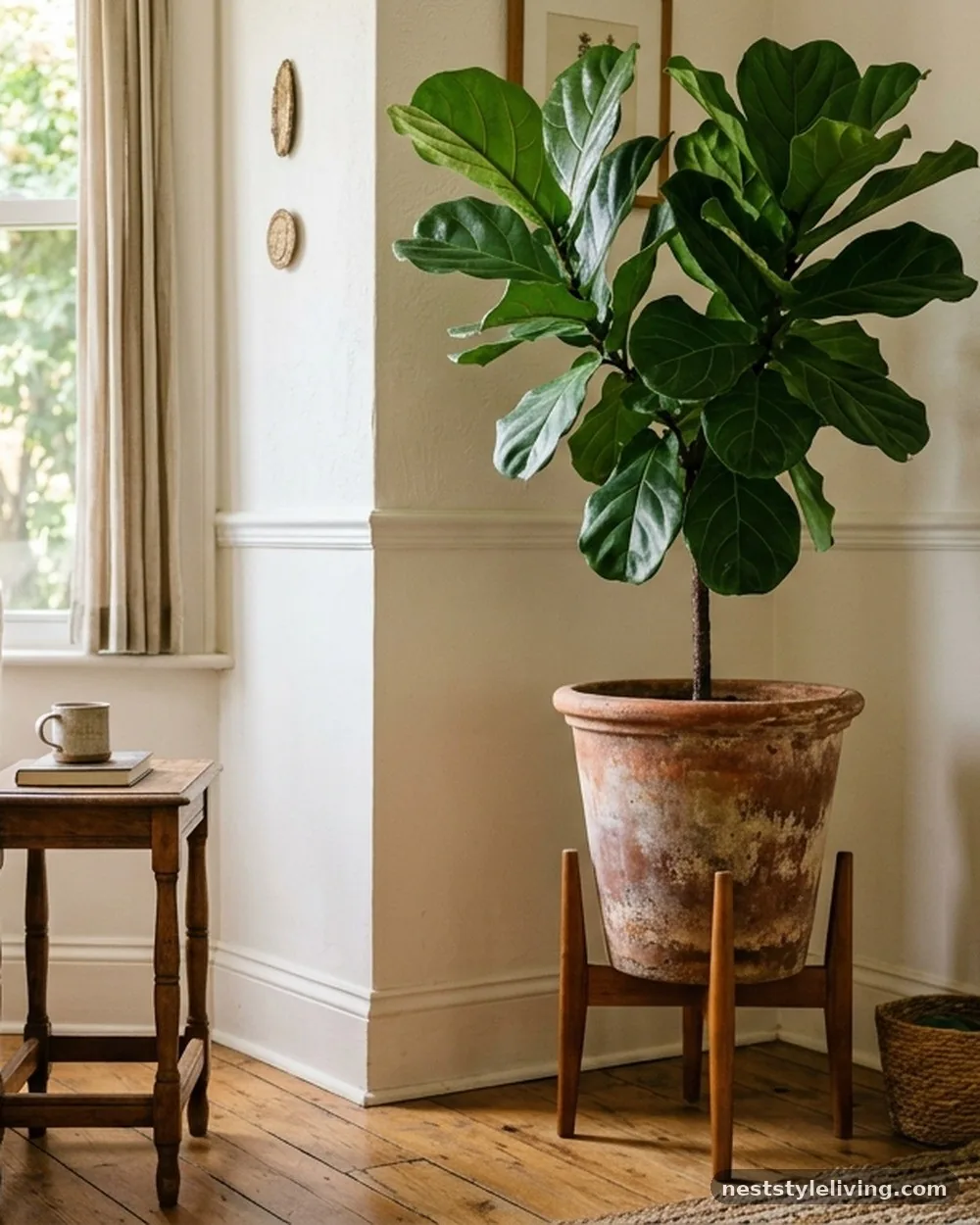 Oversized Terracotta Planters - 19 Afro Boho Living Room Ideas Full of Warmth and Style