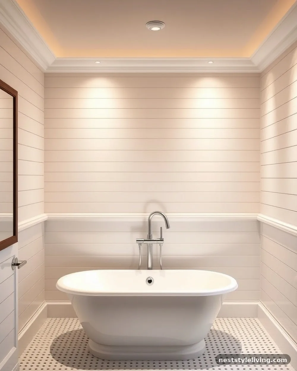 Shiplap Wainscoting - 20 Modern Farmhouse Bathroom Ideas to Copy Now