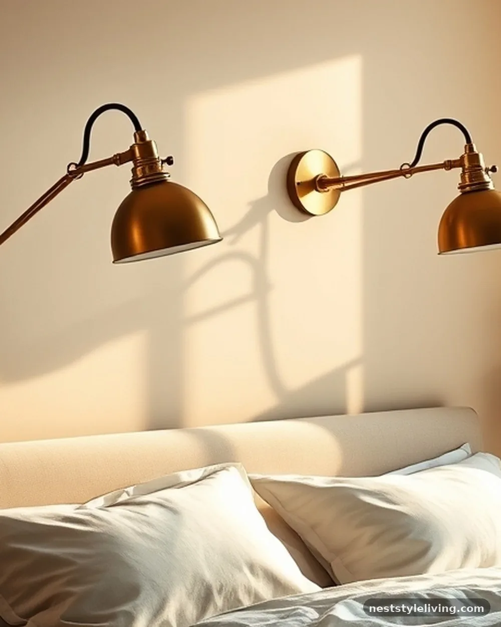 Vintage Brass Swing-Arm Lamps - 16 Nancy Meyers Inspired Bedroom Ideas to Copy