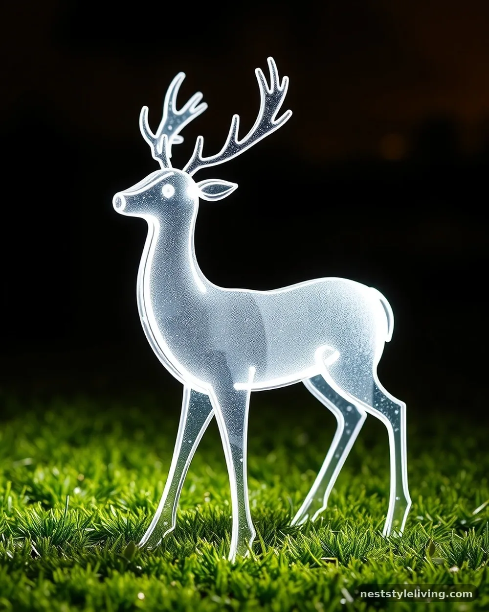 Acrylic Reindeer Silhouettes - 20 Outdoor Christmas Decorations to Brighten Your Yard