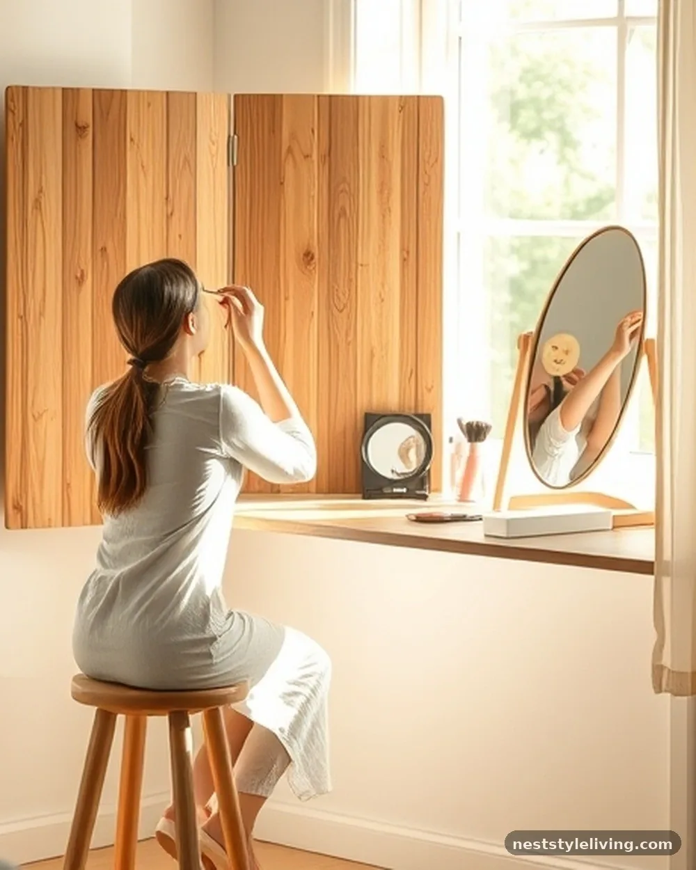 Fold-Down Murphy Vanities - 18 Small Bedroom Vanity Ideas That Maximize Space