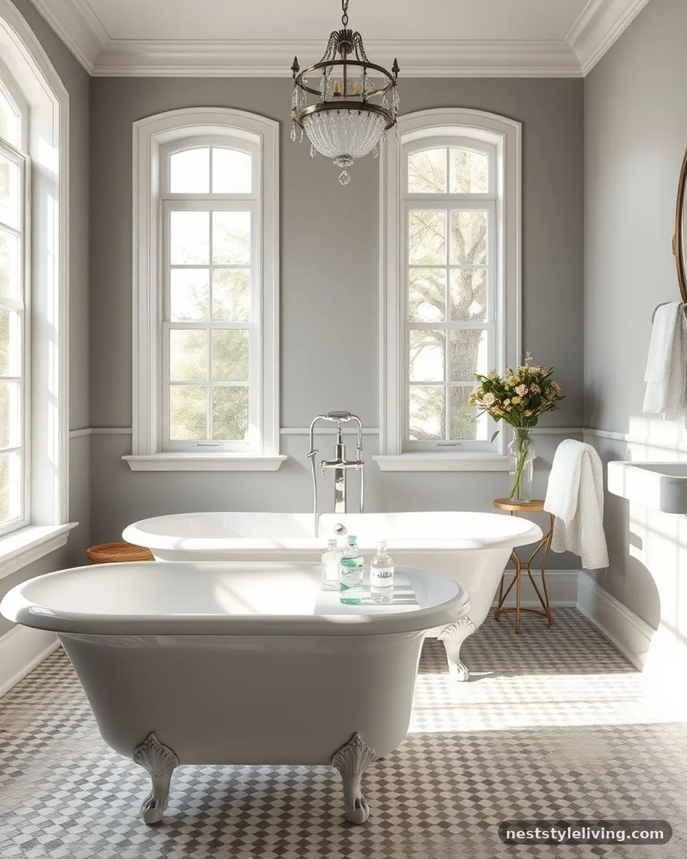 Freestanding Clawfoot Tub - 20 Modern Farmhouse Bathroom Ideas to Copy Now