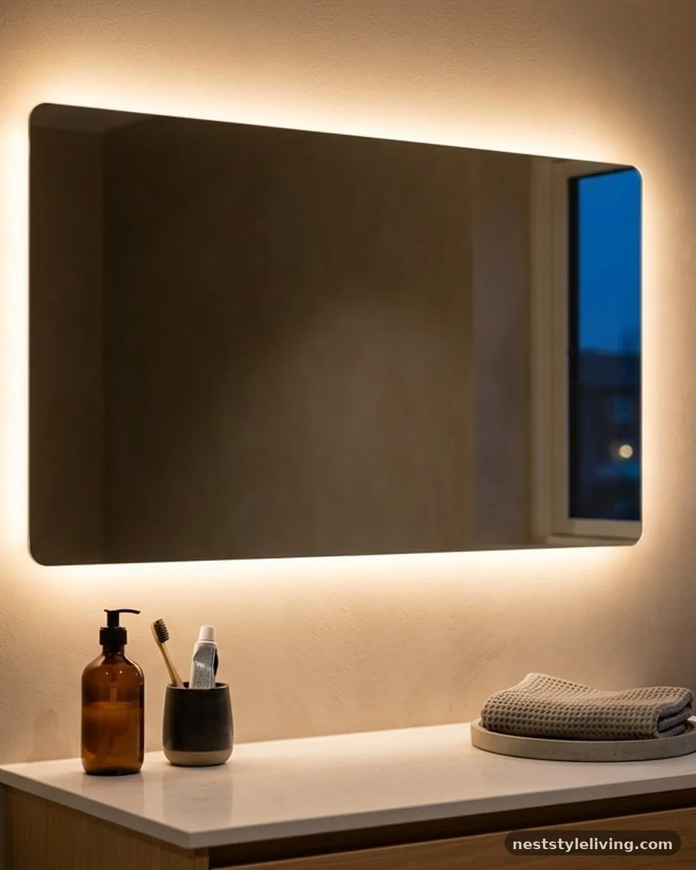 Integrated LED Vanity Lighting - 17 Guest Bathroom Design Ideas That Feel Luxurious at Home