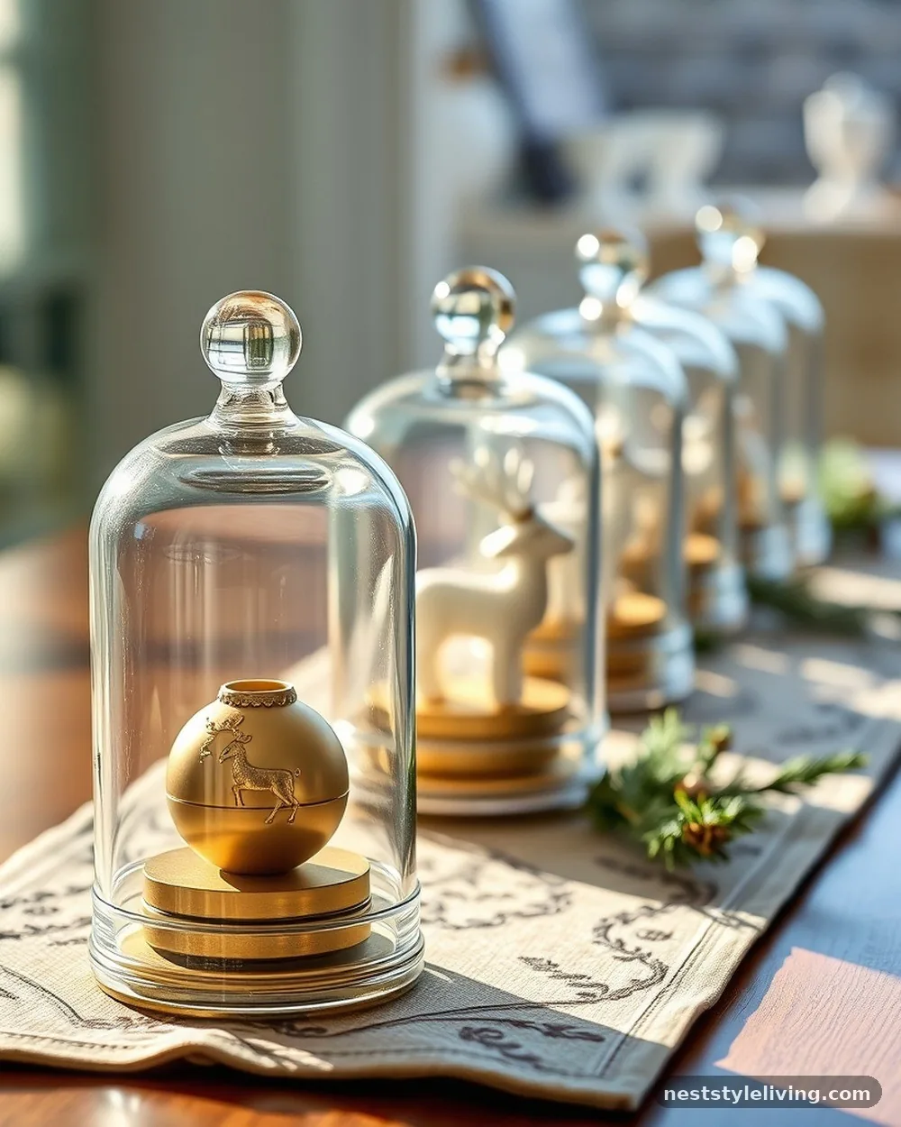 Minimalist Glass Cloche Terrariums - 17 DIY Christmas Centerpieces for a Bougie Holiday