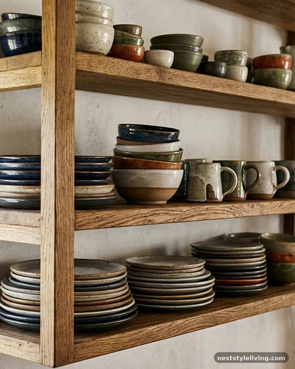 Mismatched Ceramic Serveware - 16 Boho Kitchen Ideas That Feel Collected and Beautiful