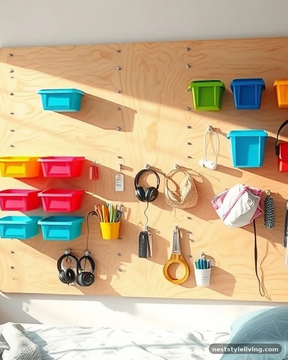 Modular Pegboard Organization - 22 Cool Bedroom Ideas for Kids They'll Love