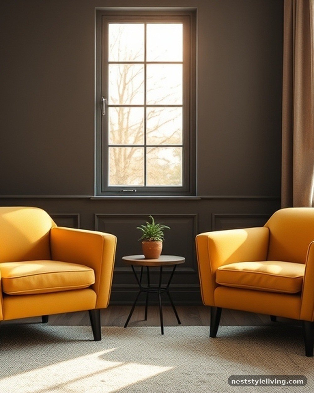 5. Muted Mustard Yellow Armchairs