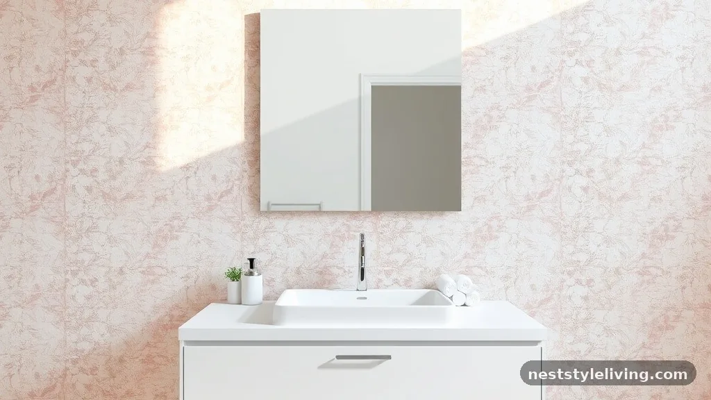 Terrazzo-Inspired Pink Wallpaper - 15 Pink Bathroom Designs That Make Every Space Pop