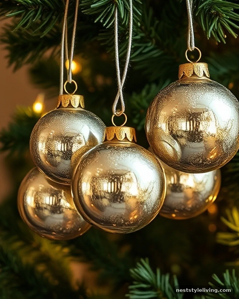 Vintage Mercury Glass Clusters - 15 Christmas Tree Decor Ideas for a Magical Holiday