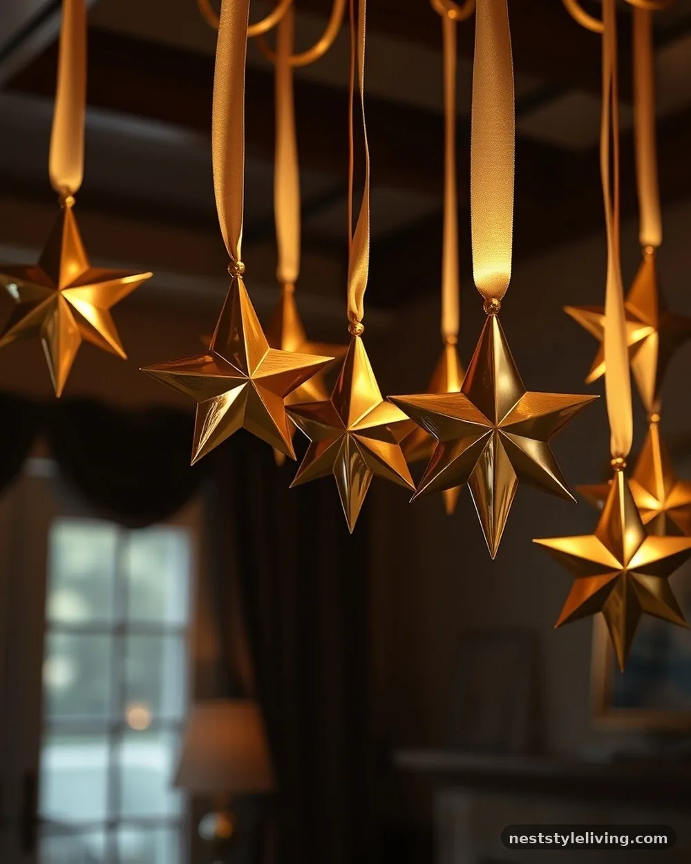 Brass Star Ornaments - 20 Timeless Christmas Home Ideas for Cozy Holidays