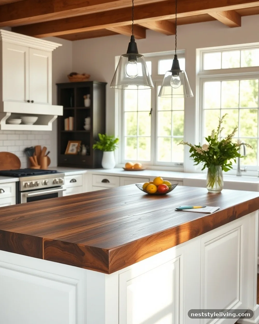 Butcher Block Countertops - 23 Farmhouse Cottage Kitchen Ideas for Timeless Charm