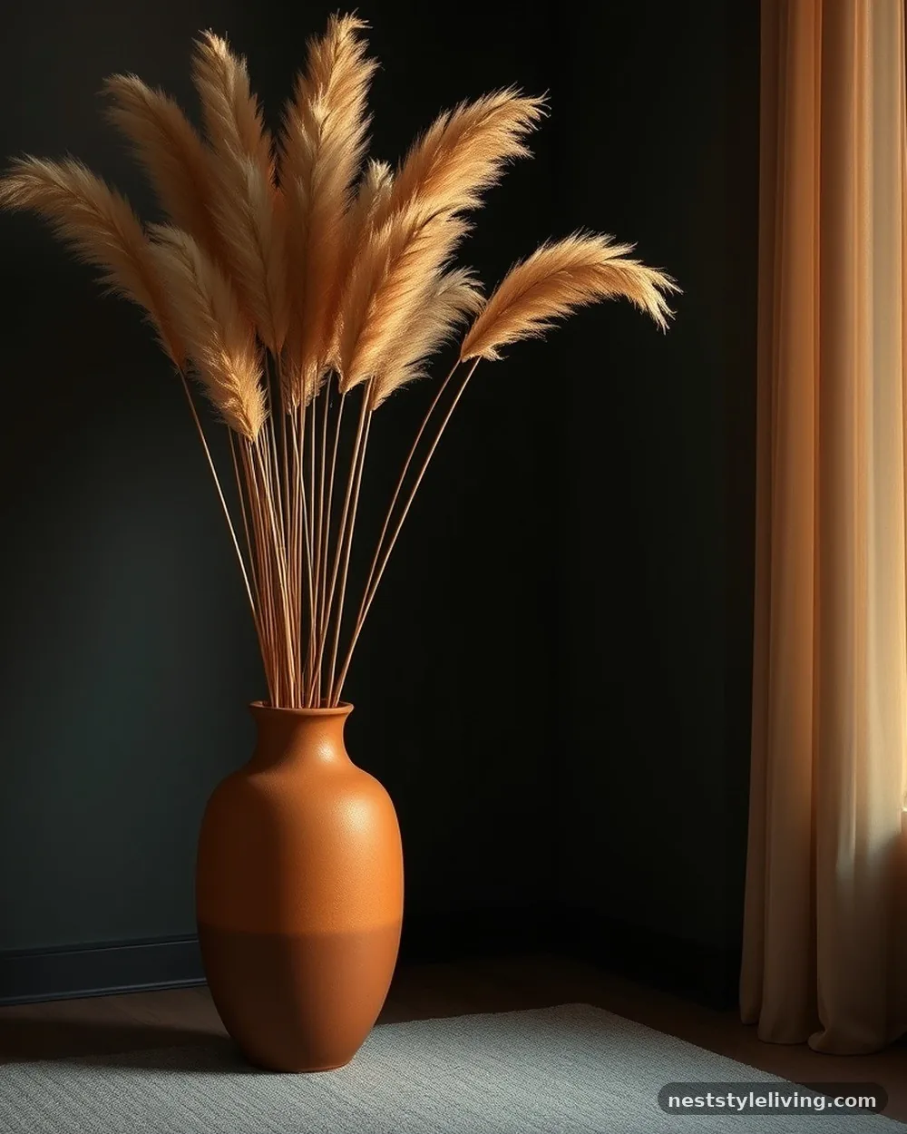 Dried Pampas Grass Arrangements - 15 Dark Boho Bedroom Ideas That Feel Moody and Magical