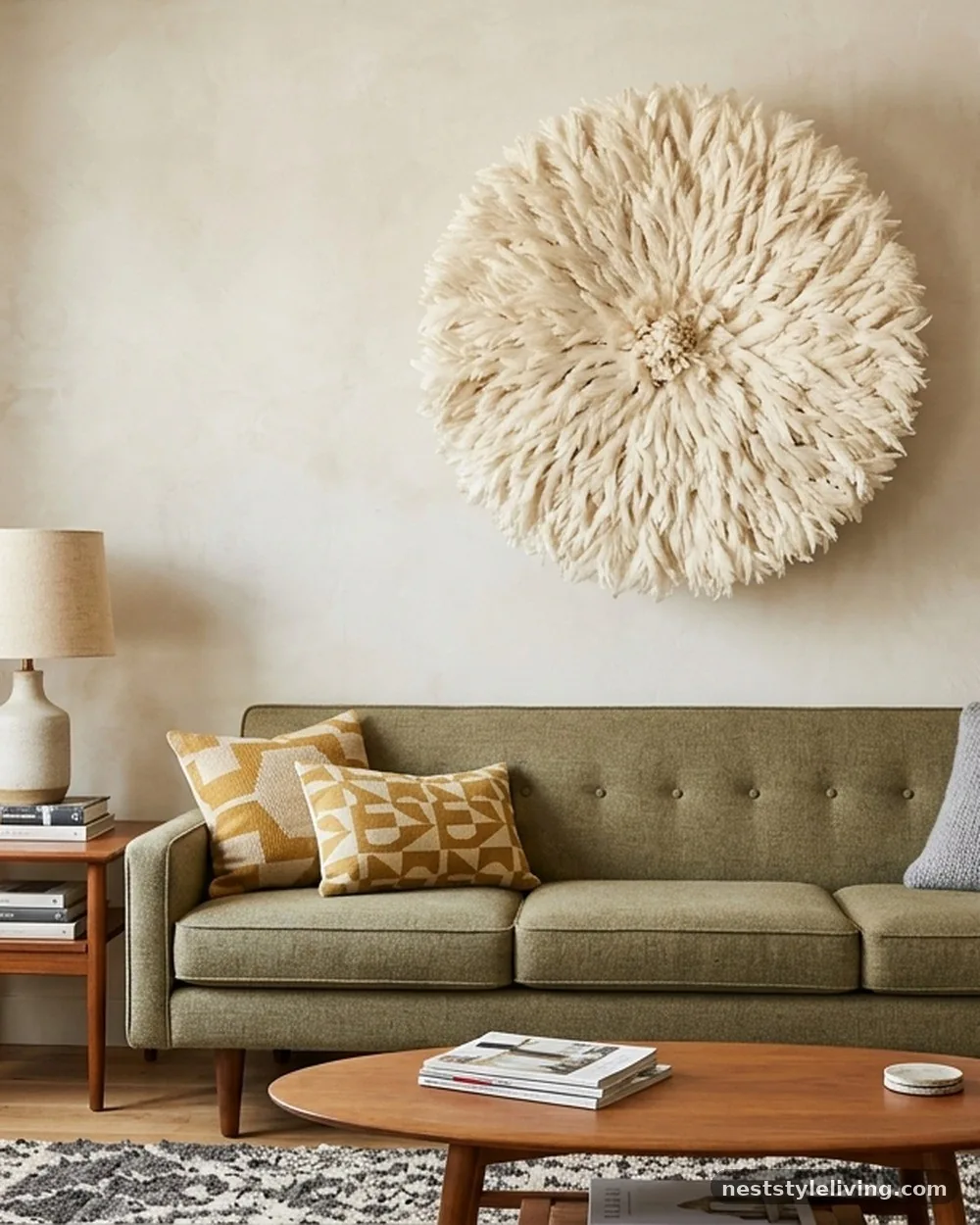 Juju Hat Wall Installations - 19 Afro Boho Living Room Ideas Full of Warmth and Style