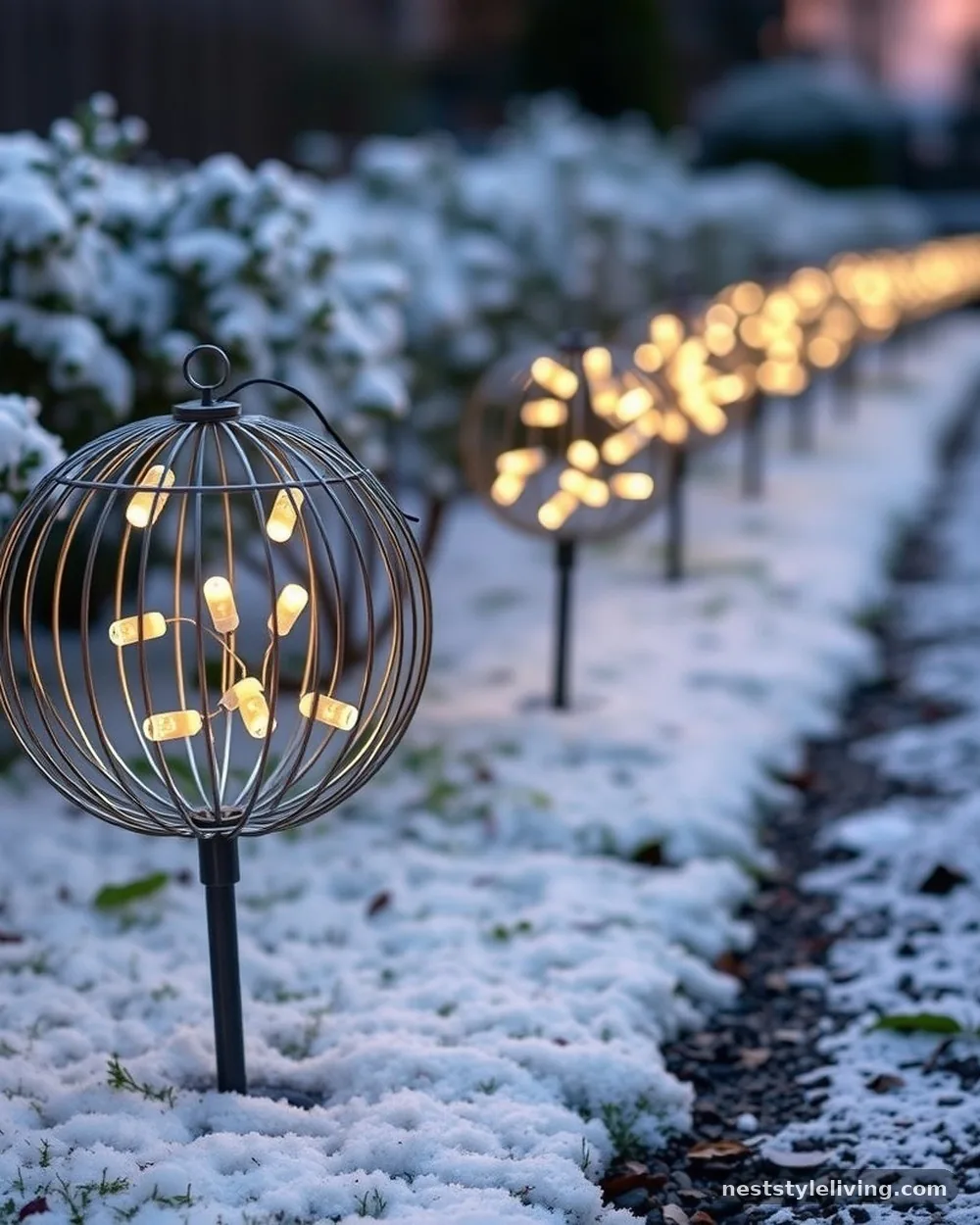 Lighted Pathway Spheres - 20 Outdoor Christmas Decorations to Brighten Your Yard