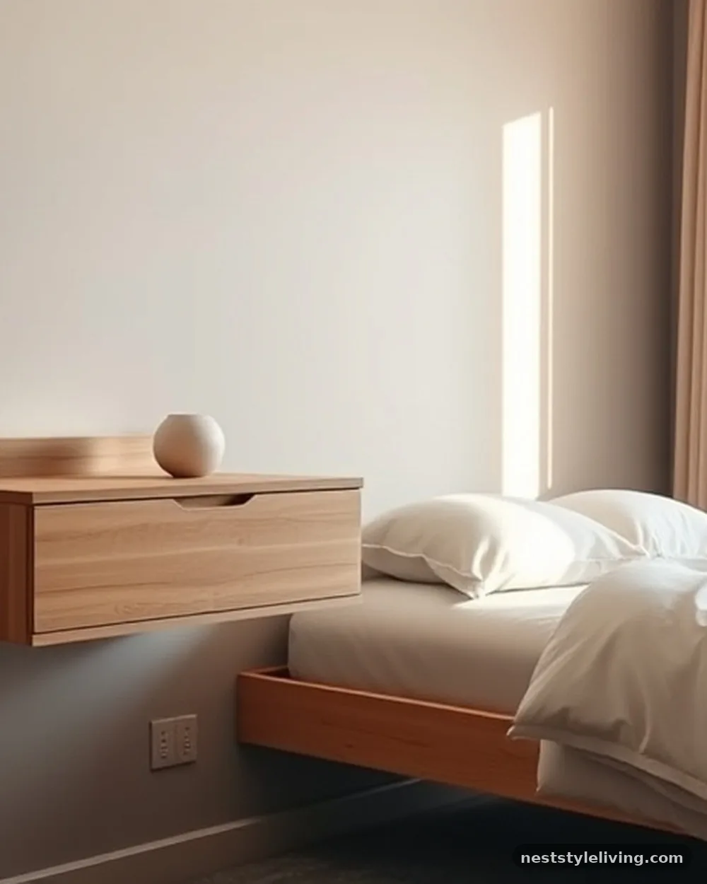 Minimalist Floating Nightstands - 16 Guest Bedroom Ideas for a Cozy Welcoming Space