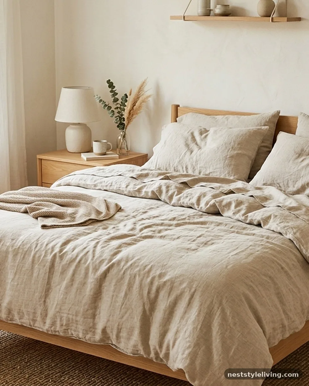 Organic Linen Bedding Sets - 18 Earthy Boho Bedroom Ideas for a Calm Cozy Retreat