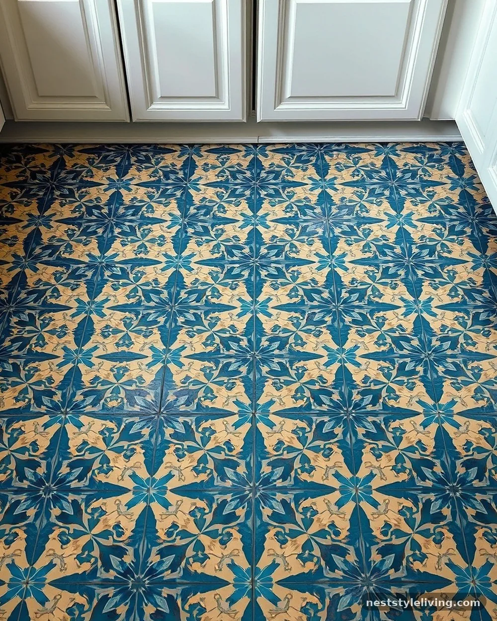 Patterned Cement Floor Tiles - 15 Colorful Kitchen Ideas That Make Your Space Pop