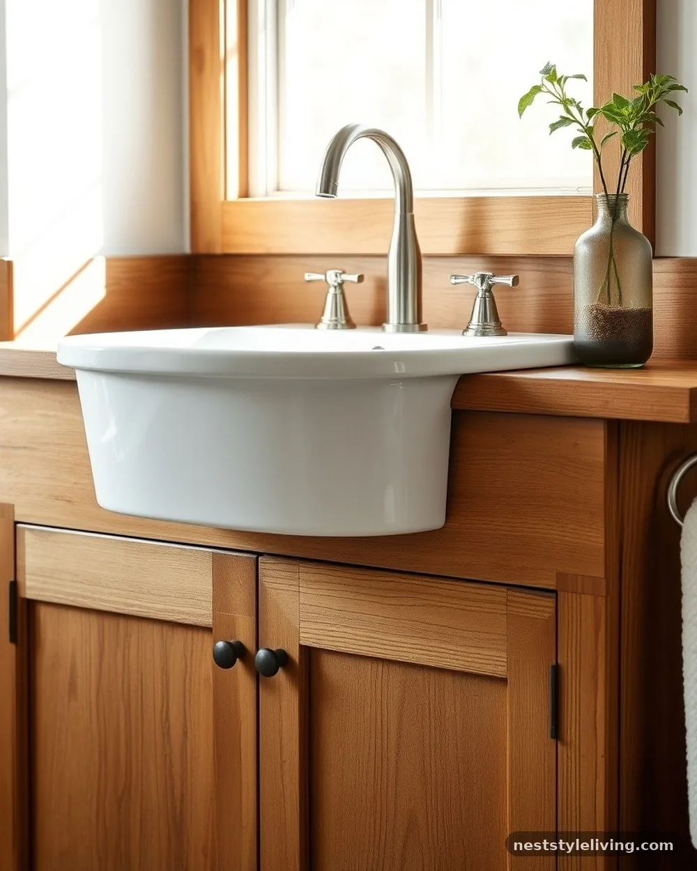 Apron-Front Vanity Sink - 20 Modern Farmhouse Bathroom Ideas to Copy Now