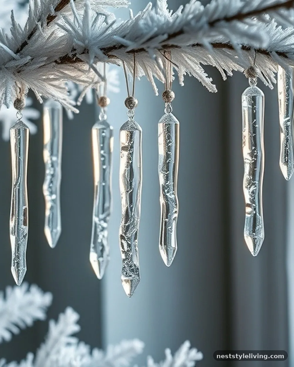 Cascading Icicle Crystals - 15 Christmas Tree Decor Ideas for a Magical Holiday