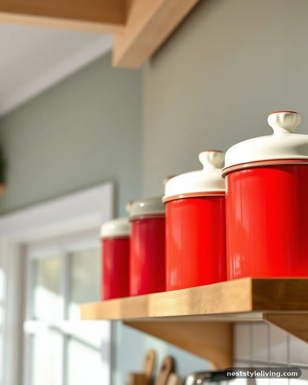 Enamelware Storage Canisters - 21 Retro Kitchen Ideas for a Stylish Vintage Look