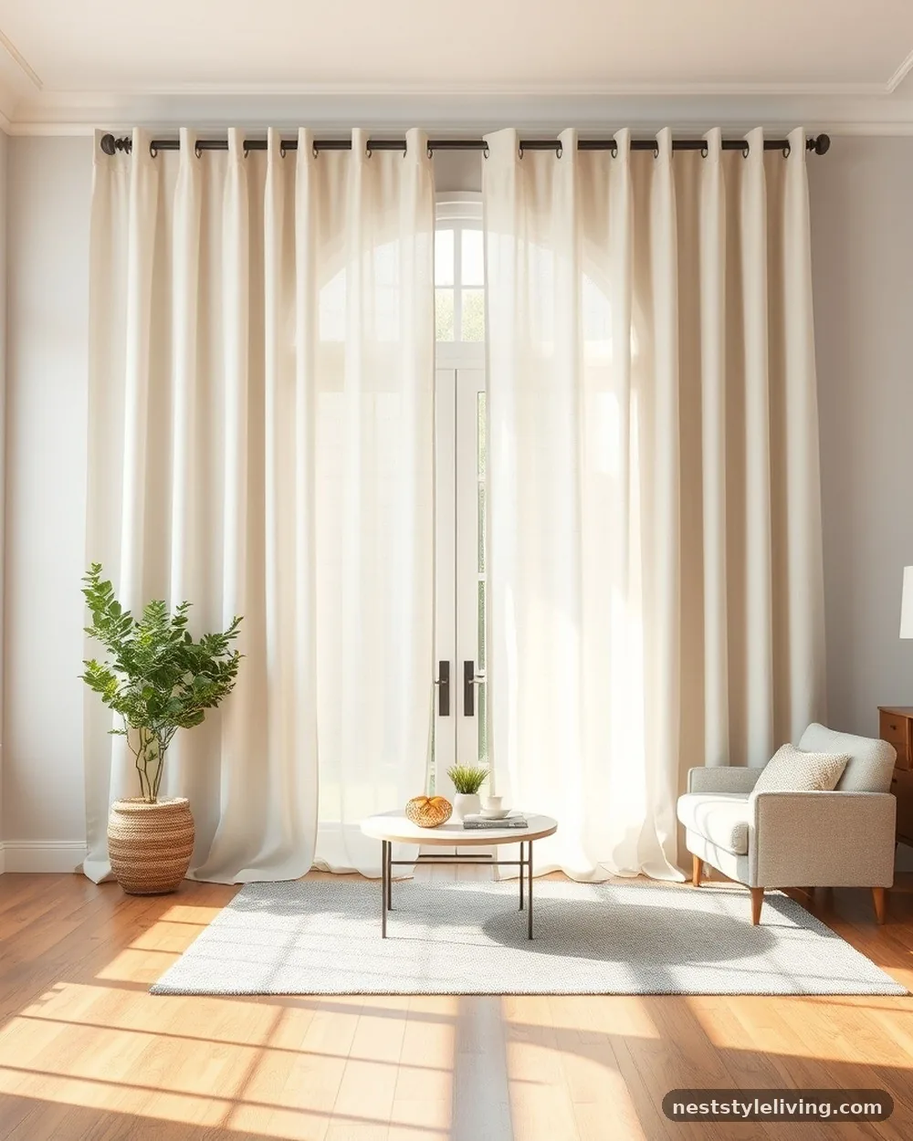 Floor-to-Ceiling Curtains - 22 Boho Living Room Ideas That Look Designer Approved