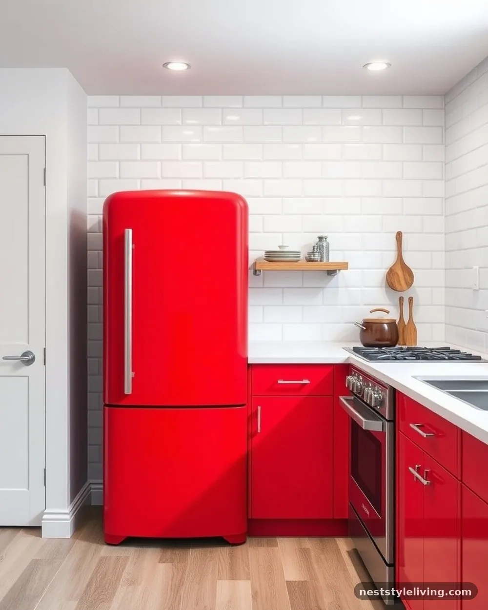Matte Red Appliance Suites - 15 Colorful Kitchen Ideas That Make Your Space Pop