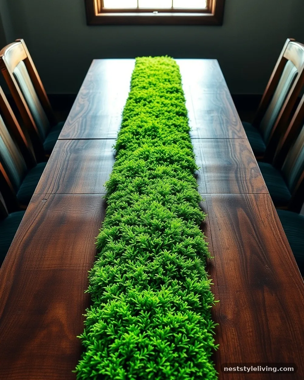 Moss-Covered Table Runners - 16 Nature Inspired Table Ideas to Bring the Outdoors In