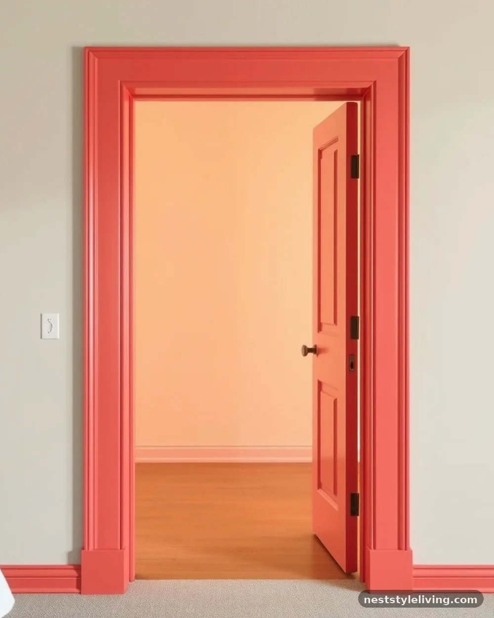 Painted Interior Door Frames - 16 Colorful Apartment Decor Ideas That Feel Fun