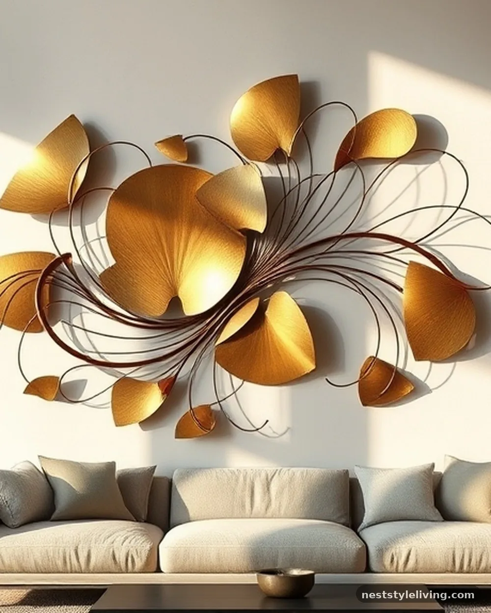 Sculptural Metal Wall Art - 15 Living Room Wall Art Ideas That Look Expensive