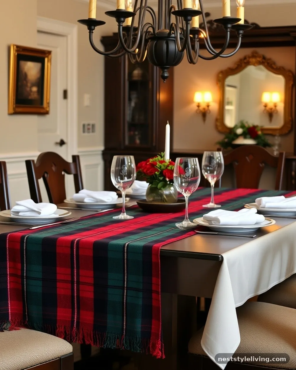 Tartan Table Runners - 18 Ralph Lauren Inspired Christmas Ideas to Recreate