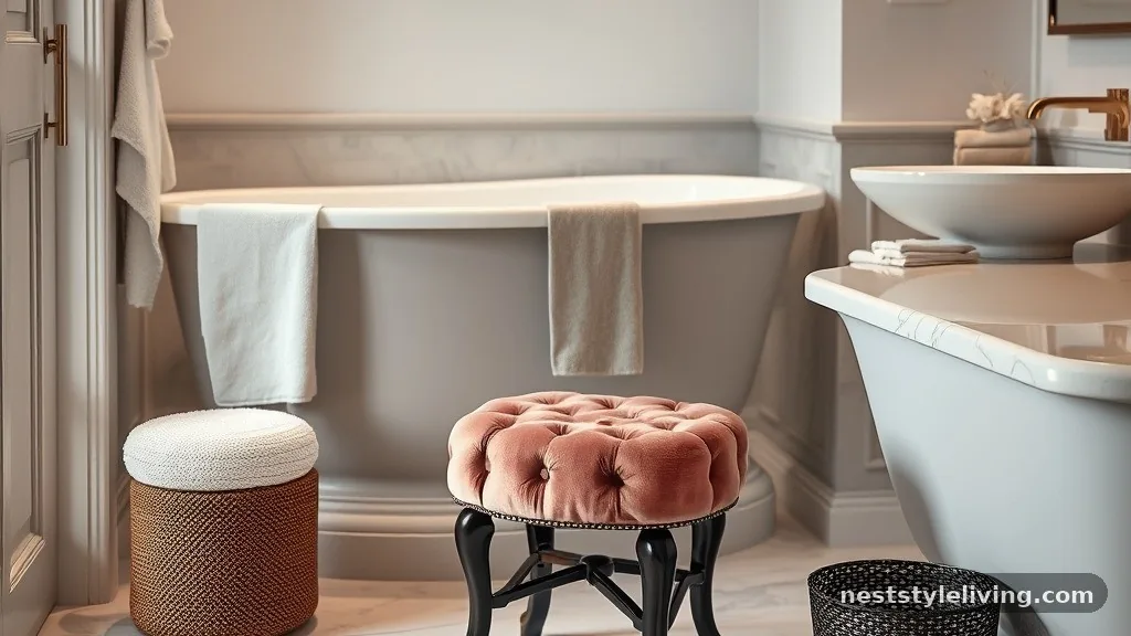 Blush Velvet Upholstery - 15 Pink Bathroom Designs That Make Every Space Pop