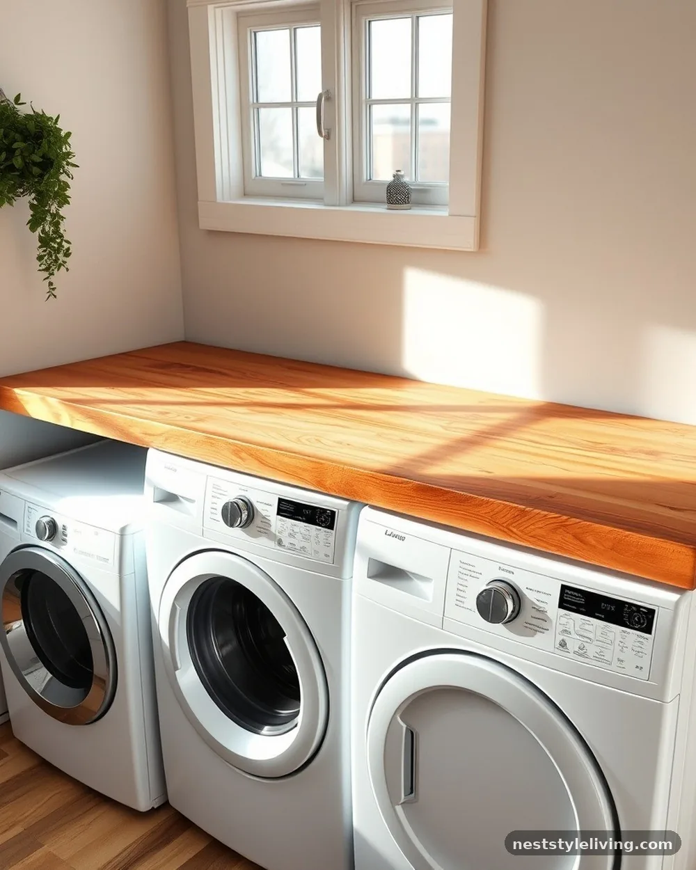 Butcher Block Countertop - 23 Farmhouse Laundry Room Ideas for a Cozy Space