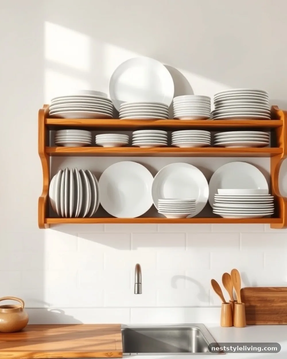 Decorative Plate Racks - 14 Cottage Kitchen Ideas for a Timeless Cozy Look