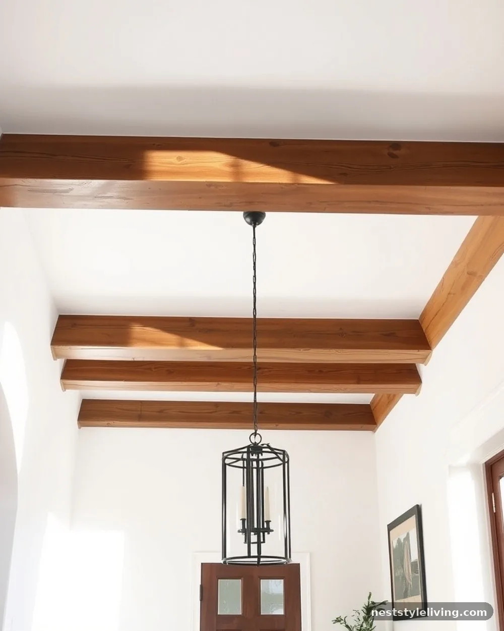 Exposed Ceiling Beams - 17 Farmhouse Entryway Ideas That Welcome Guests in Style