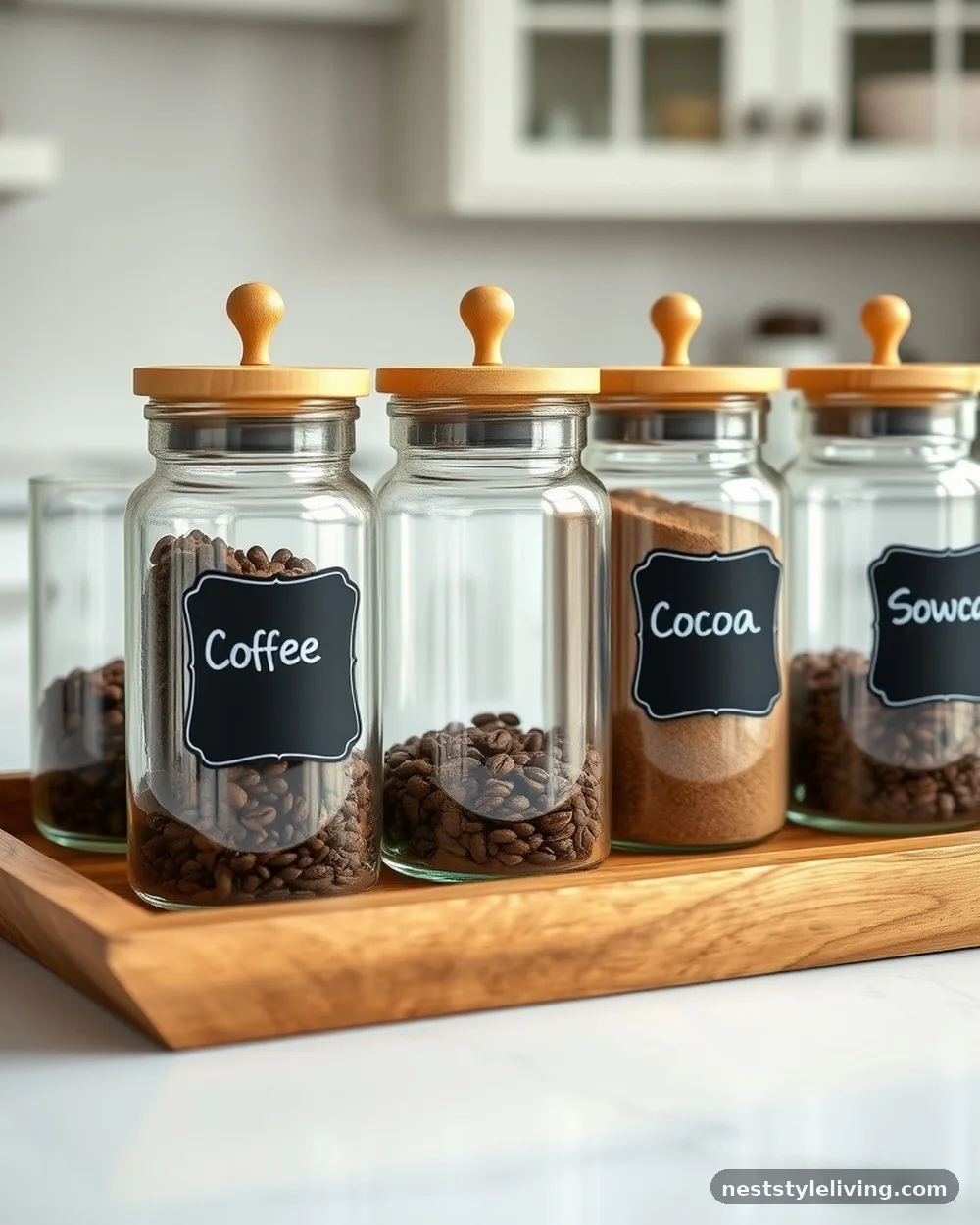 Glass Jar Decanting - 21 Coffee Bar at Home Ideas for a Stylish Cozy Space