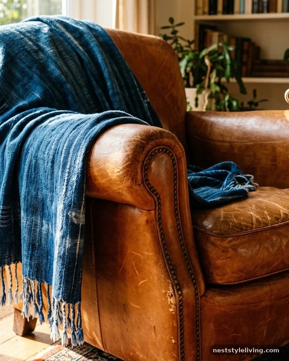 Indigo-Dyed Textile Throws - 19 Afro Boho Living Room Ideas Full of Warmth and Style