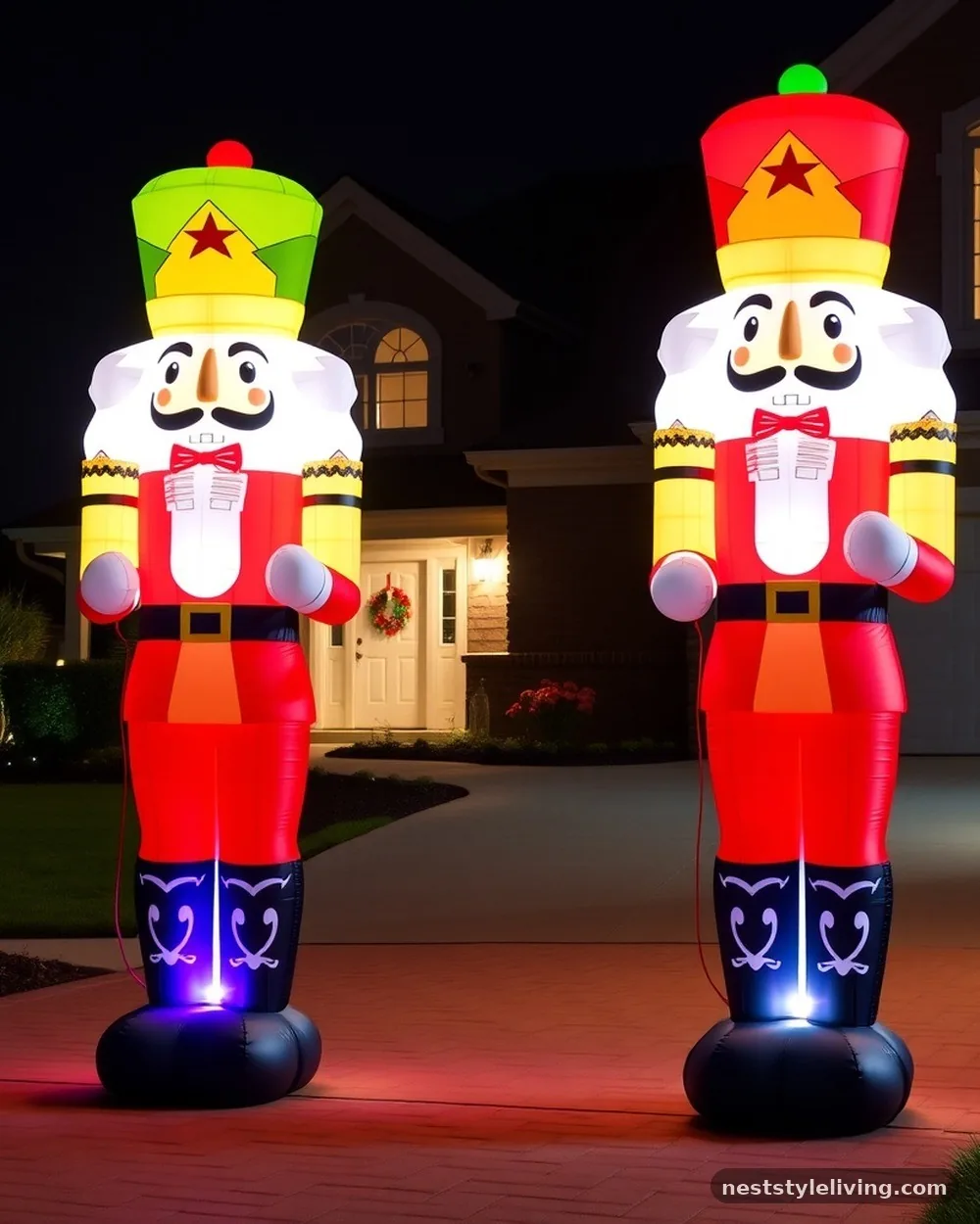 Inflatable Nutcracker Sentinels - 20 Outdoor Christmas Decorations to Brighten Your Yard