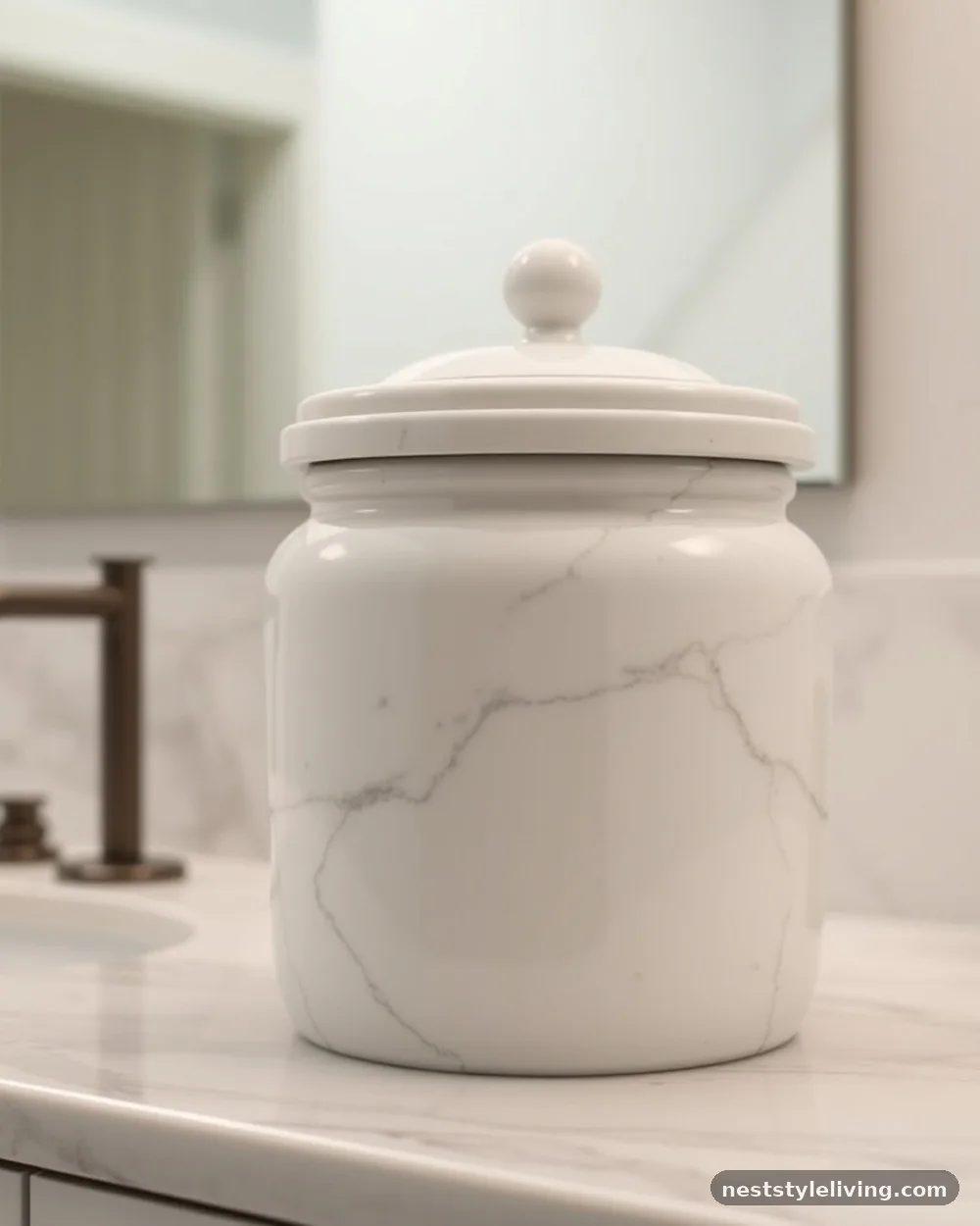Marble Vanity Canisters - 18 Bathroom Counter Decor Ideas for an Instant Glow-Up