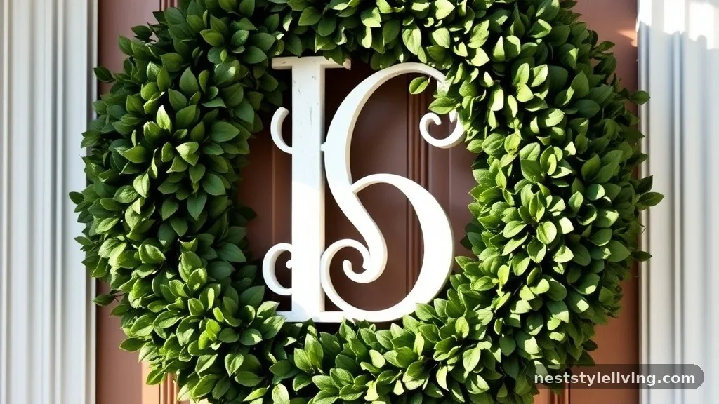 Monogrammed Boxwood Wreath - 16 Christmas Wreaths to Make Your Door Stand Out