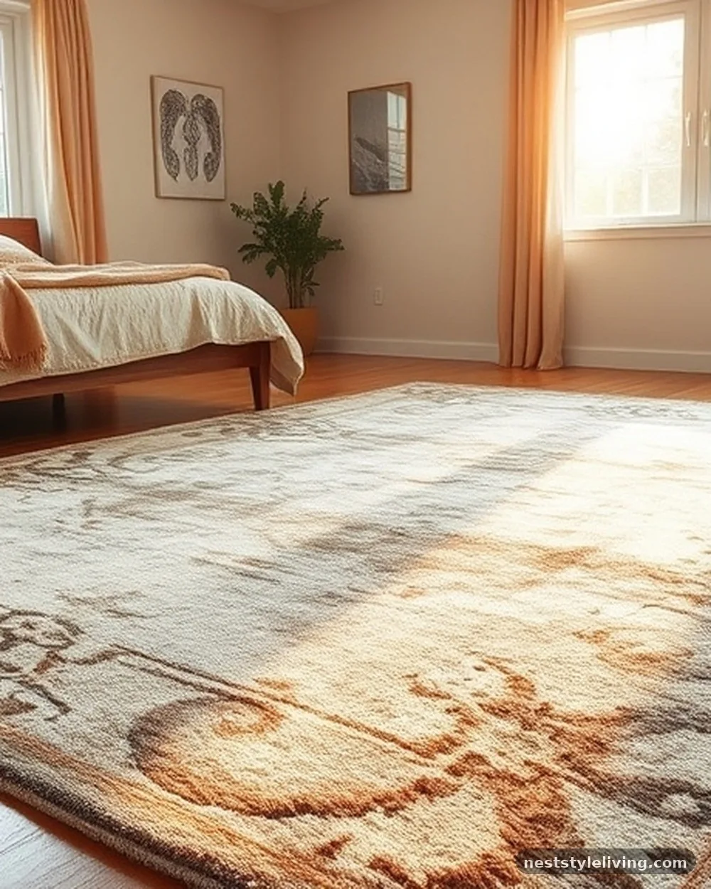 Soft Area Rug with a Faded Persian Motif - 16 Nancy Meyers Inspired Bedroom Ideas to Copy