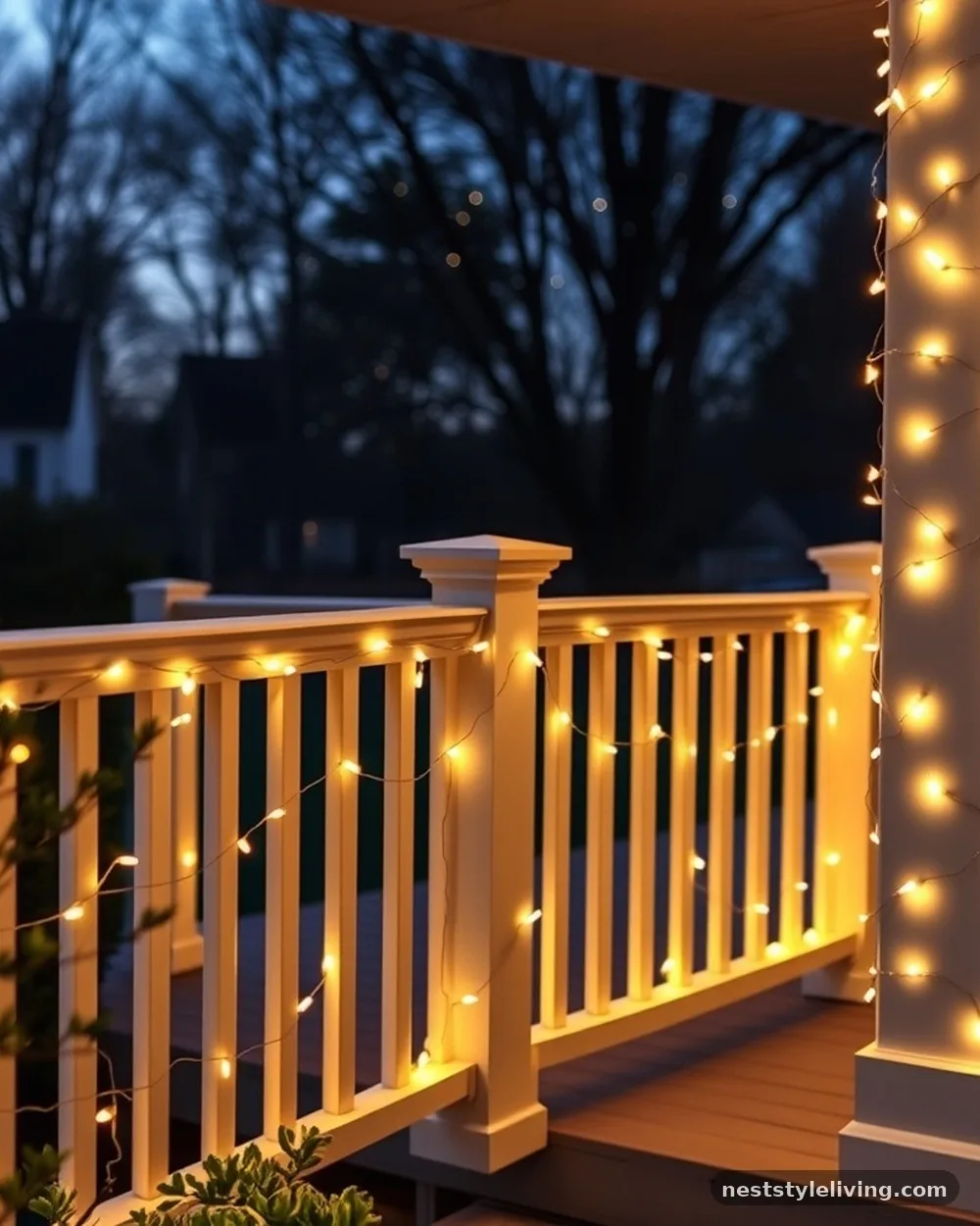 Warm-White String Lights - 17 Winter Porch Ideas for a Cozy Seasonal Welcome