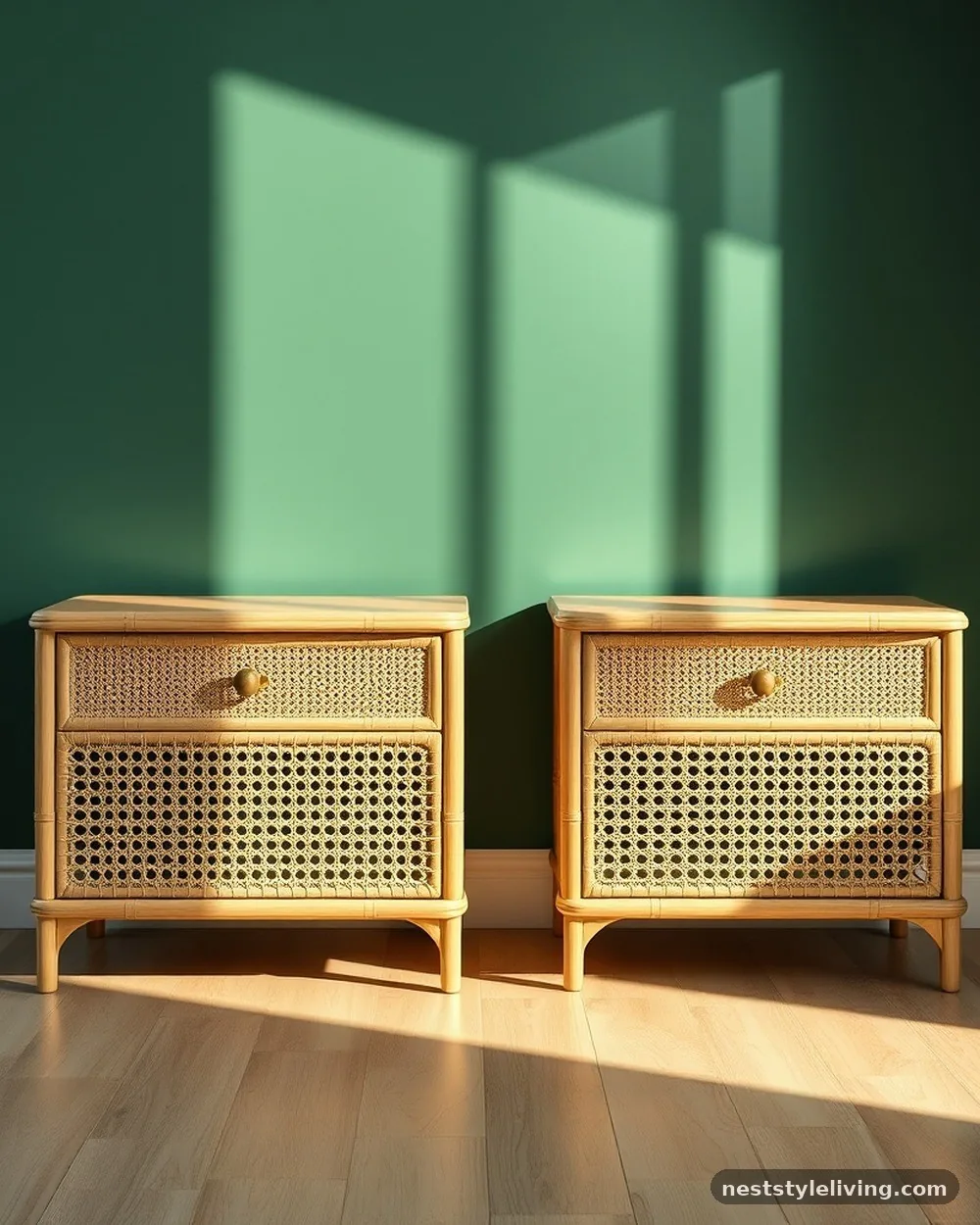 Woven Rattan or Cane Nightstands - 15 Dark Boho Bedroom Ideas That Feel Moody and Magical