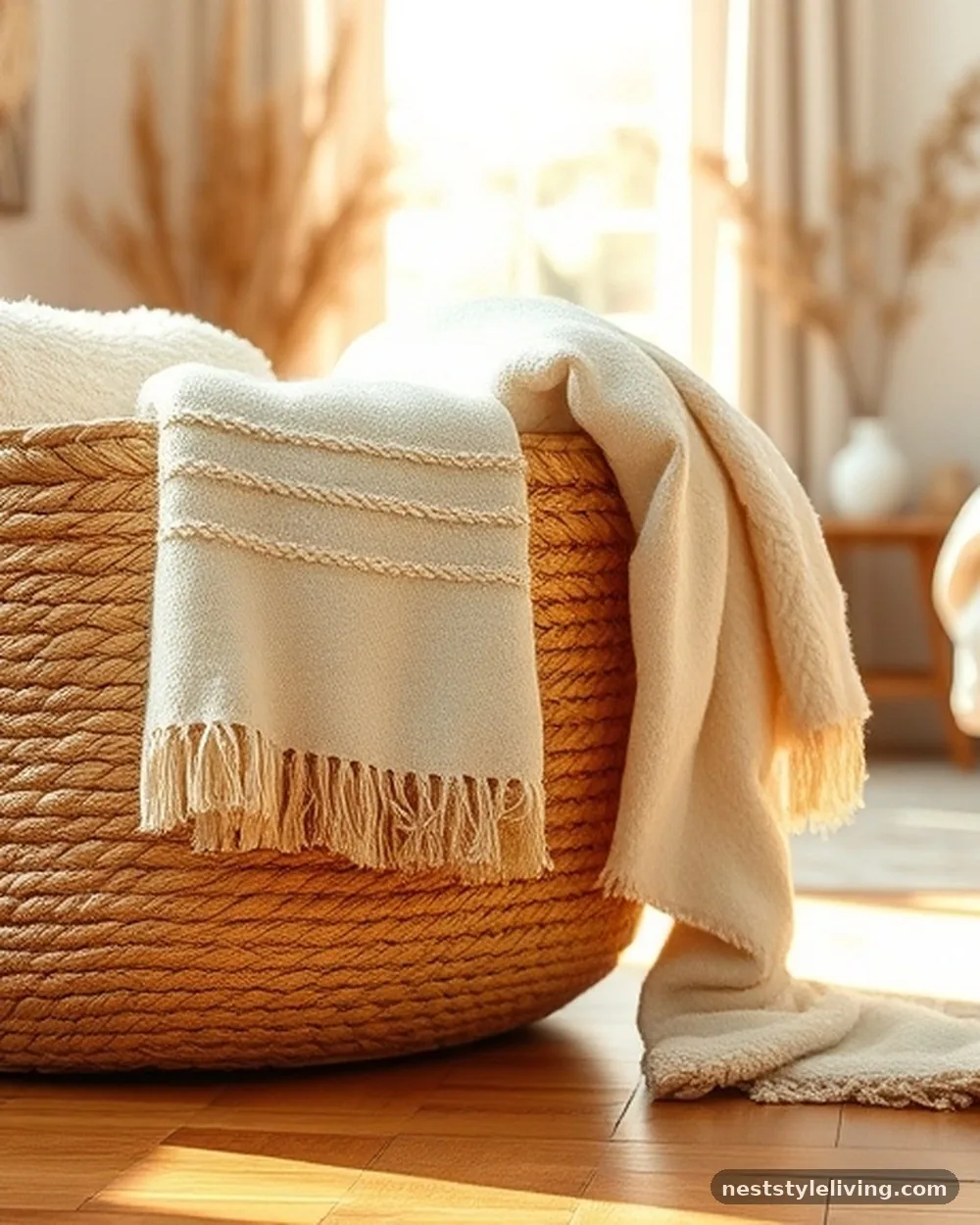 Woven Seagrass Baskets - 19 Boho Bedroom Ideas That Feel Warm and Inviting