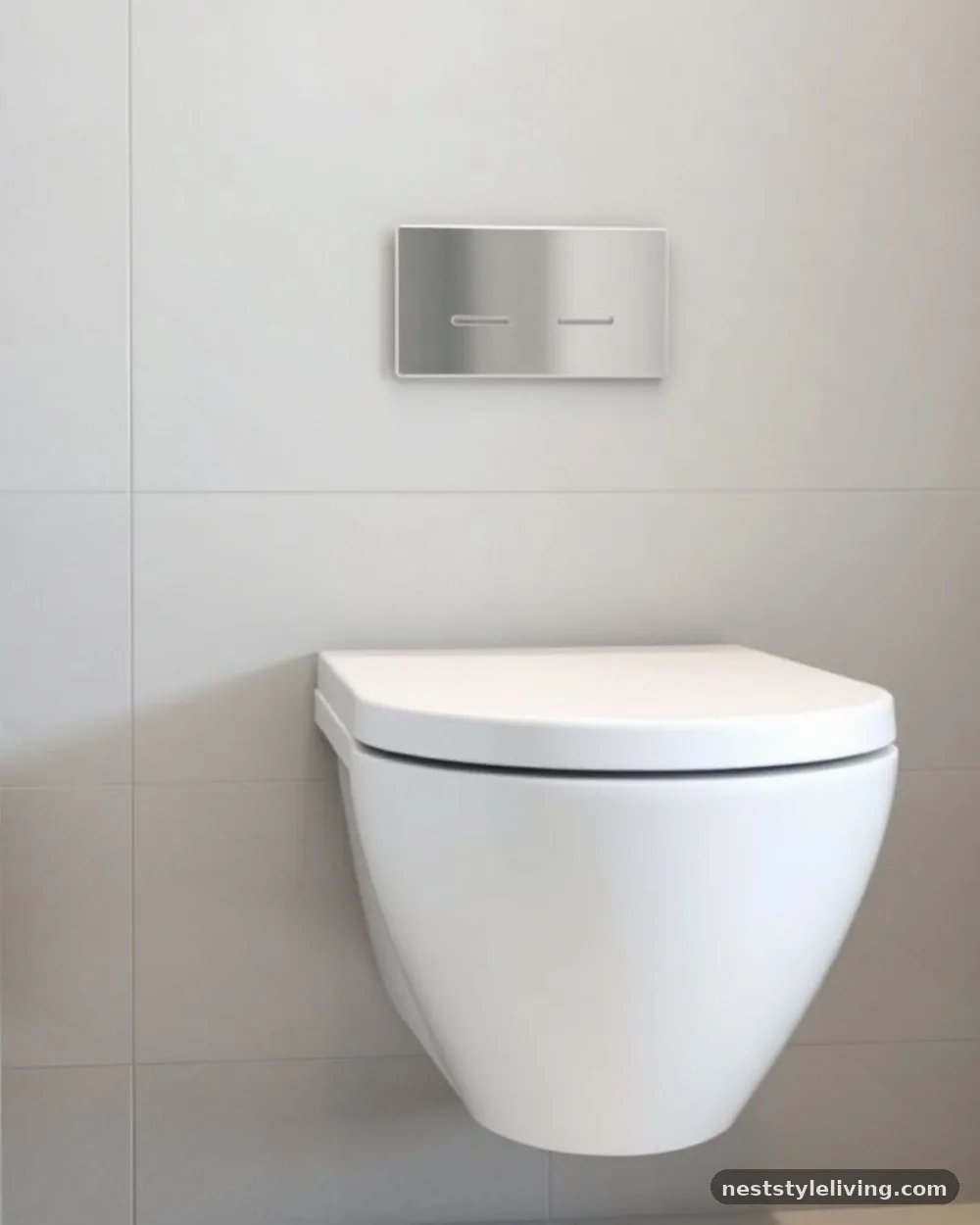 Minimalist Wall-Hung Toilet - 23 Half Bathroom Design Ideas That Make a Big Impact