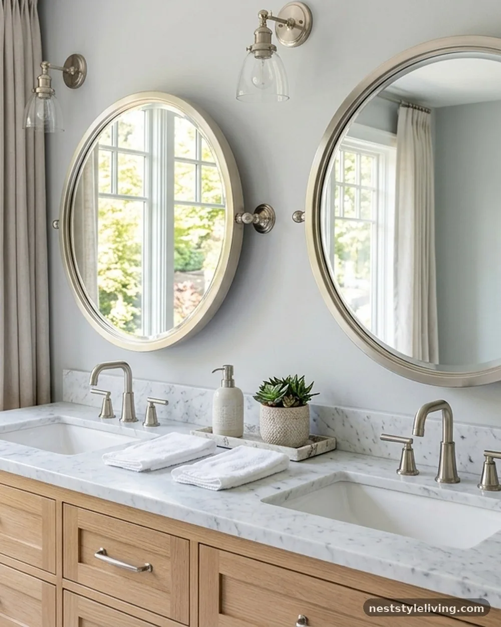 Oversized Pivot Mirrors - 17 Guest Bathroom Design Ideas That Feel Luxurious at Home