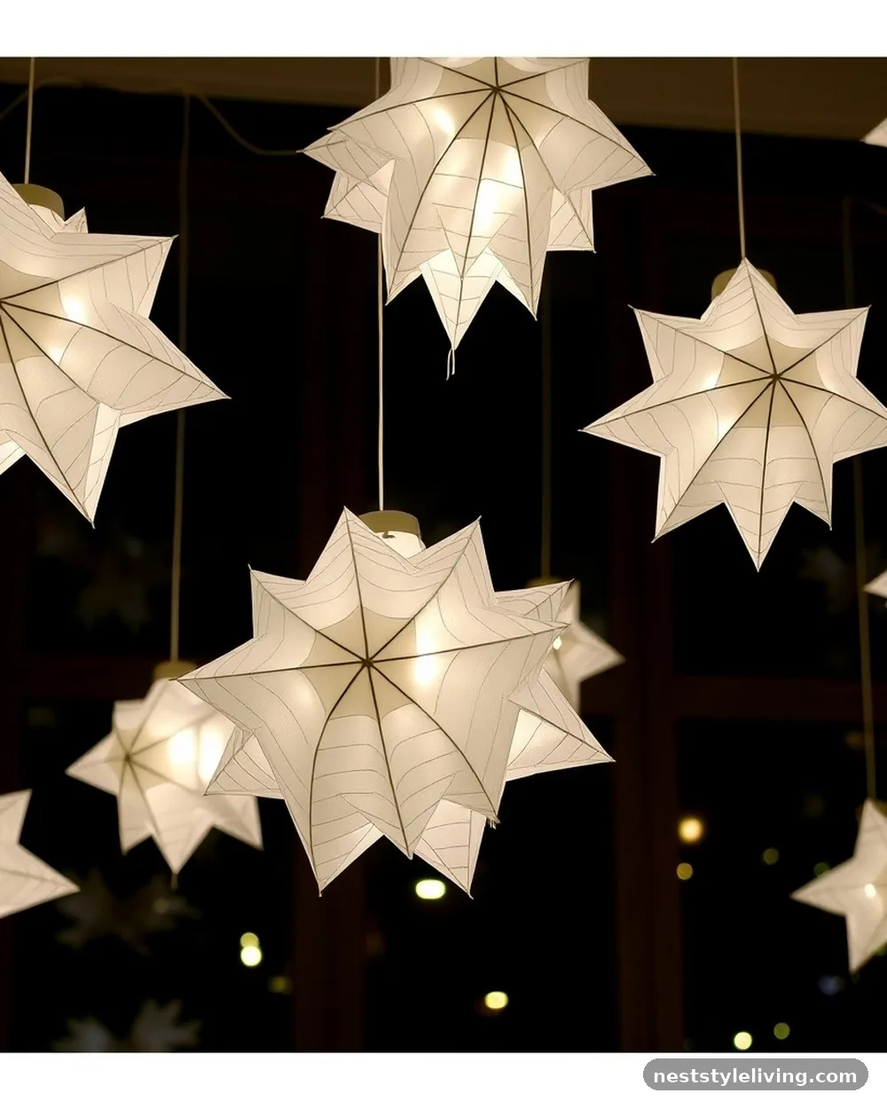 Paper Star Lanterns - 20 Timeless Christmas Home Ideas for Cozy Holidays