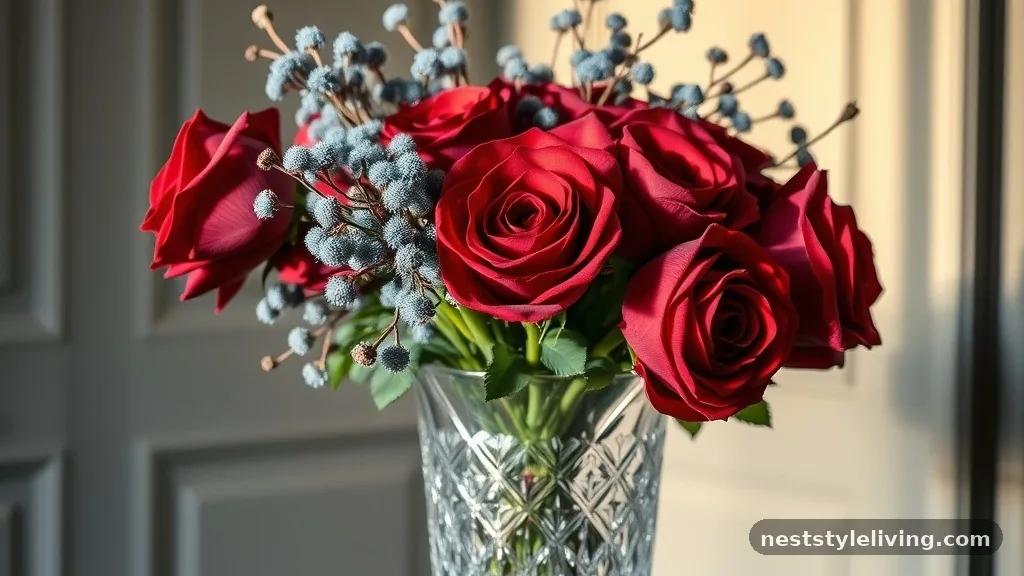 Red Roses and Juniper Berries - 18 Winter Floral Arrangements for a Magical Home