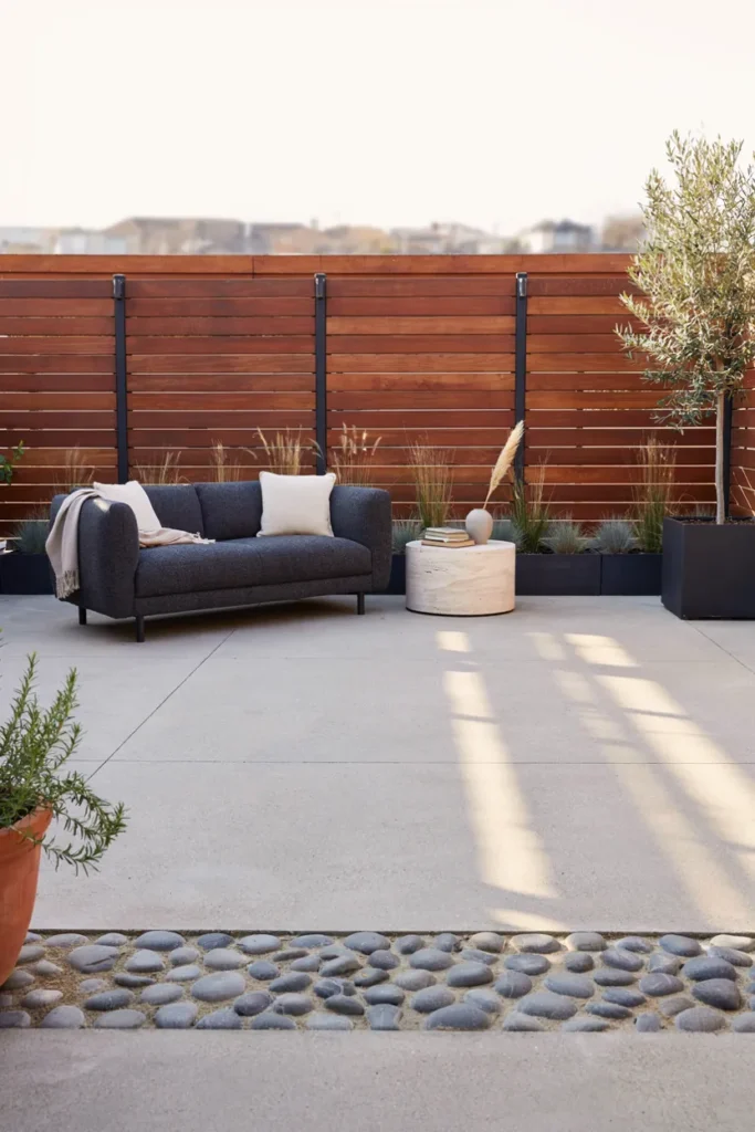 Horizontal Redwood Slats