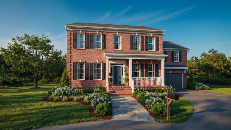exterior color scheme for red brick house