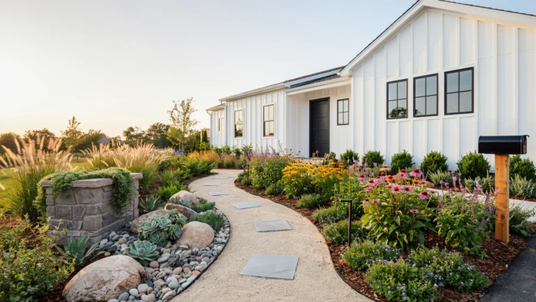 grass-free front yard